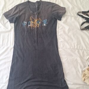 China Wall Los Angeles Black Graphic Mini Dress